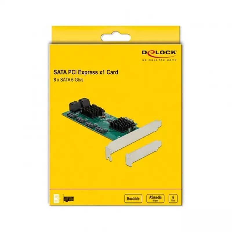 Placa DeLOCK 8 portas SATA PCI Express x1 formato Low-Profile