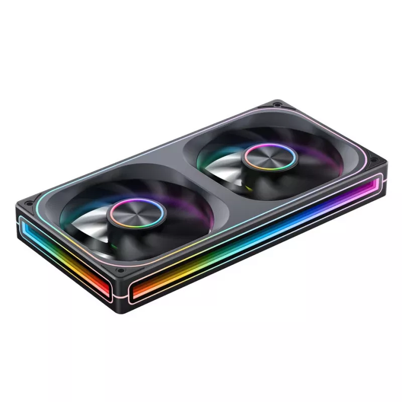 Ventoinhas de caixa 120mmx2 ARGB PWM, Jonsbo ZA-240 Infinity Mirror 240mm preto
