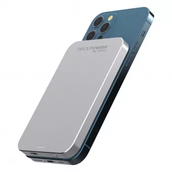 Powerbank RealPower PB-5000 MAG Prateado 5.000 mAh