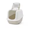 Caixa de areia para gatos com tampa Savic Nestor Jumbo, plástico, 66,5×48,5×46,5 cm, café/branco
