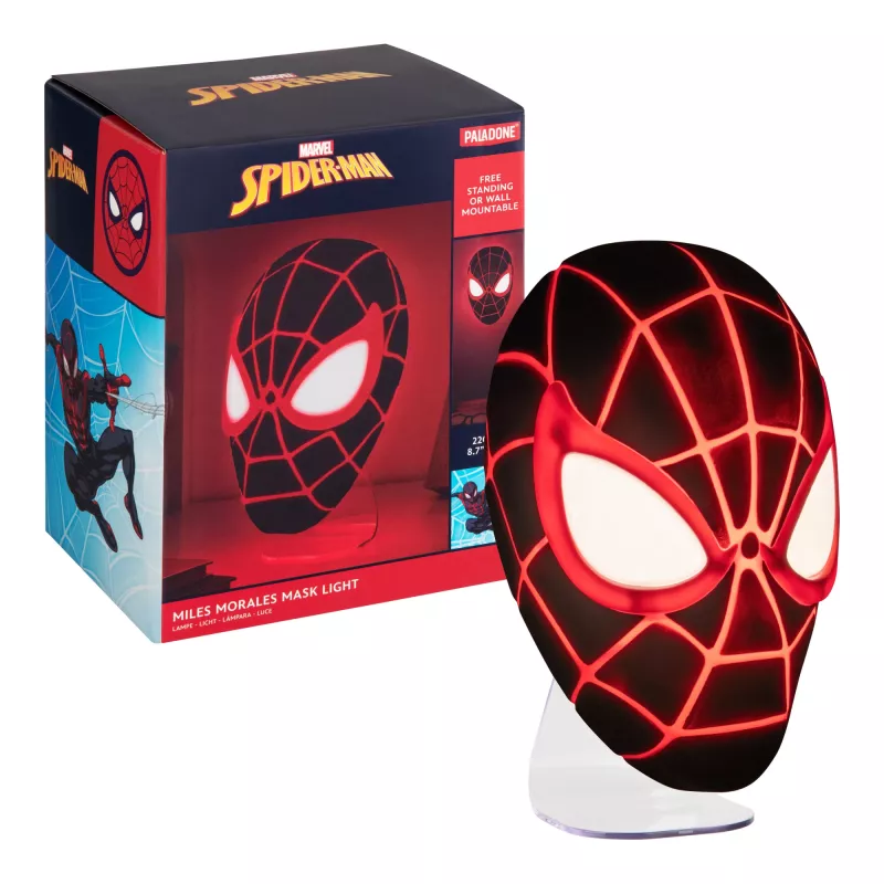 Candeeiro de mesa Paladone Mask Light PP14323SPMVN Spiderman Miles Morales – luz noturna em forma de personagem
