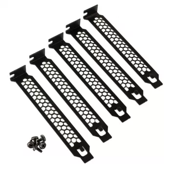 Tampas para slot PCI pack de 5 pretas Kolink KL-PCIE-5 – painéis metálicos para slots de expansão