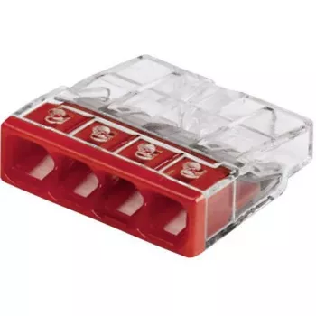 Conector de terminais Wago 4 polos 0,5–2,5 mm² 24 A 400 V