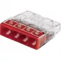 Conector de terminais Wago 4 polos 0,5–2,5 mm² 24 A 400 V