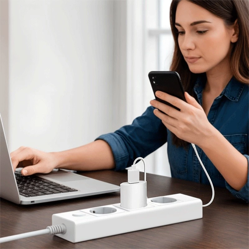 Adaptador de tomada USB-A, 5W, 5V/1A, 1xUSB-A branco