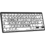 LogicKeyboard XL-Print preto sobre branco DE Mac Bluetooth — layout alemão, inscrições específicas para Mac