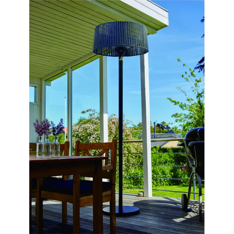 Aquecedor elétrico de pé para terraço TunaBone, lâmpadas halogéneas transparentes duplas | TB1821SH-01 | aquecedor de terraço | 2100 W | preto