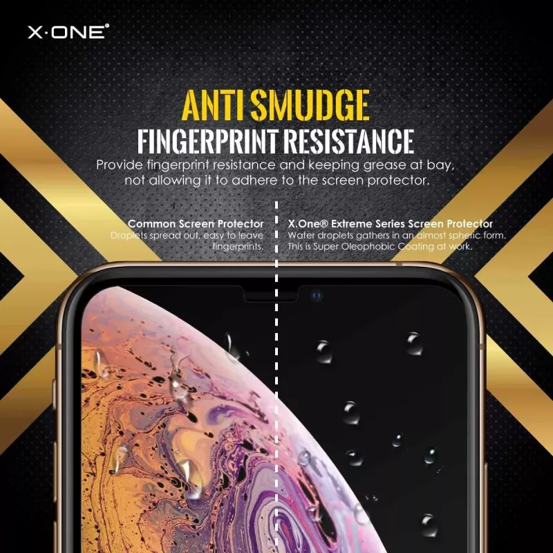 Película de proteção de ecrã X-ONE Extreme Shock Eliminator para iPhone X — preto, resistente a choques, durável