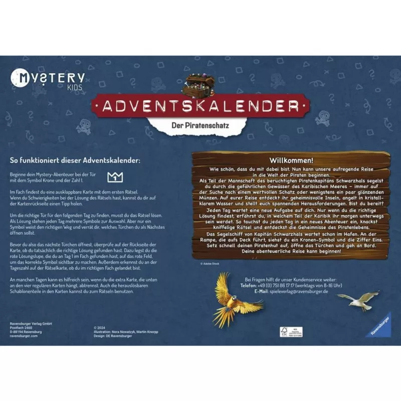 Mystery Kids calendário do advento Der Piratenschatz, puzzle