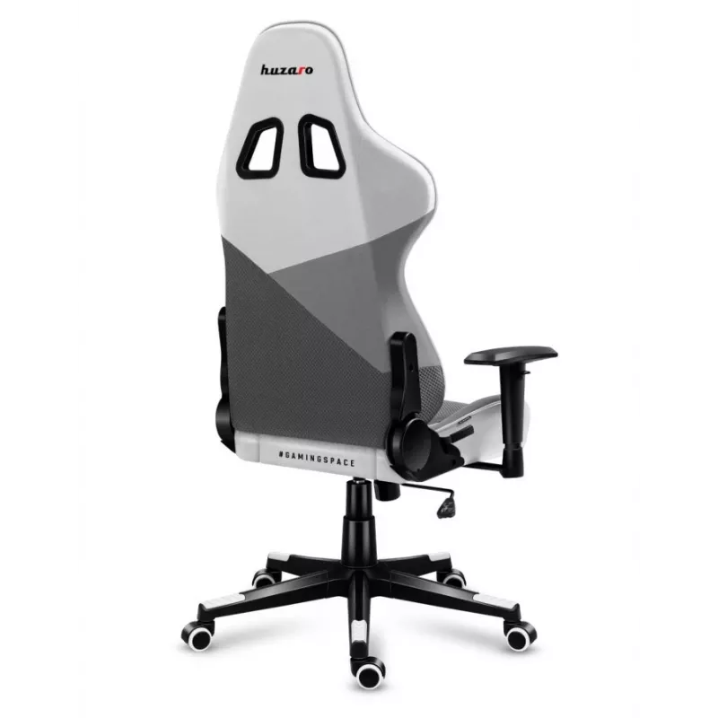 Cadeira gaming Huzaro Force 6.2 tipo balde (assento concha) cinzenta, branca