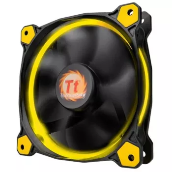 Ventoinha de caixa Thermaltake Riing 14 LED 140mm preto/amarelo