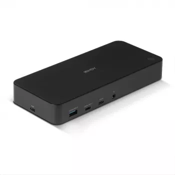 Docking station universal Lindy DST-Pro, USB-C e Type-A para portátil - 4K HDMI, 2x4K (DP ou HDMI)