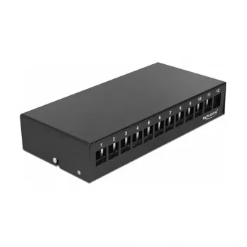 Patch panel DeLOCK Keystone 12 portas preto
