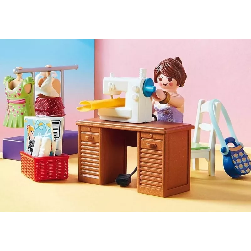 Playmobil Casa de bonecas conjunto de brincar com figuras – Quarto com canto de costura 70208