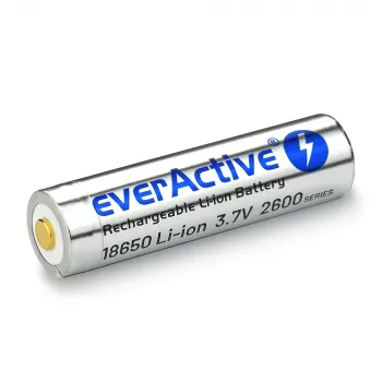 Pilha everActive 18650 3.7V Li-ion 2600mAh micro USB com proteção BOX