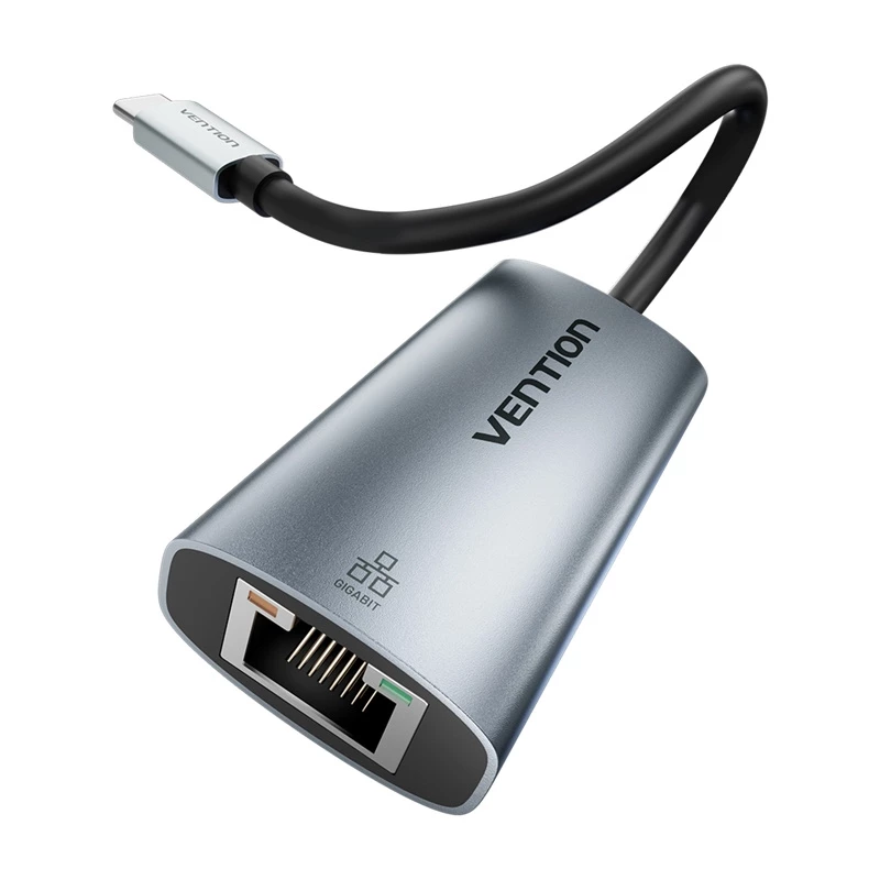 Adaptador Vention CFP USB Type-C para Gigabit Ethernet 1000 Mbit/s, cinzento