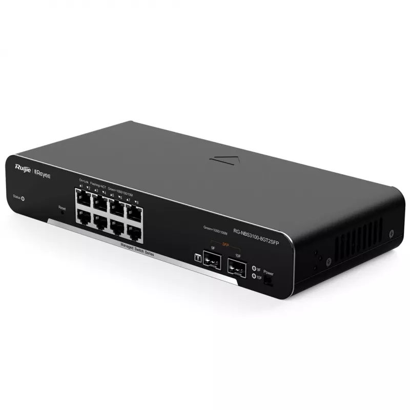 Switch de rede Ruijie Networks RG-NBS3100-8GT2SFP gerido L2 Gigabit Ethernet (10/100/1000) preto