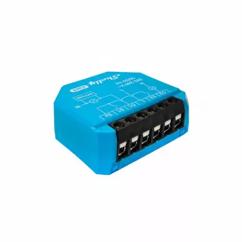 Relé duplo para montagem em calha DIN Shelly 2L Gen3, 2 canais, Wi‑Fi/Bluetooth, 220–240V AC, 50Hz, caixa de plástico