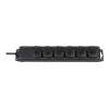 Régua de tomadas IP44 6 tomadas preto 2m H07RN-F 3G1,5 (1159970)