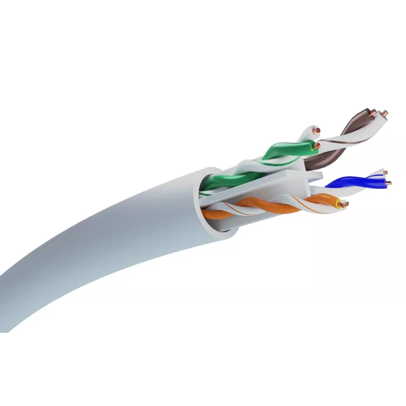 Cabo de rede Extralink par entrançado CAT6 UTP (U/UTP) V2 interior 100M cinzento
