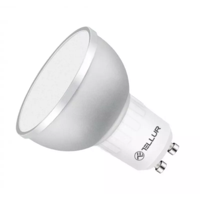 Lâmpada inteligente LED Tellur GU10 5W RGB regulável – casquilho GU10, 5 W, RGB, controlo inteligente