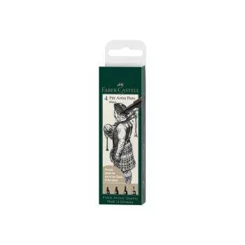 Faber-Castell Pitt Artist Pen FC-167153, preto, 4 unid.