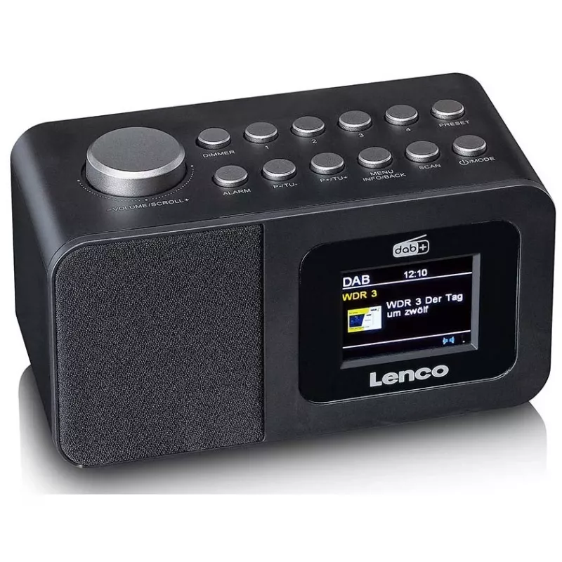 Lenco CR-625BK rádio-despertador DAB+/FM com Bluetooth e carregamento sem fios, preto