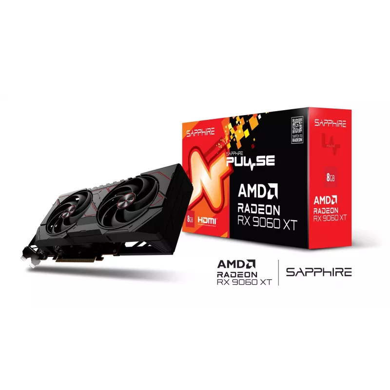 Placa gráfica Sapphire Radeon RX 9060 XT 8GB GDDR6, 128-Bit, PCIe 5.0, 3320 MHz, 2x DP + HDMI