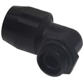 Racor roscado Alphacool HF TPV metal - 90° rotativo 12,7/7,6 mm - preto (17455)