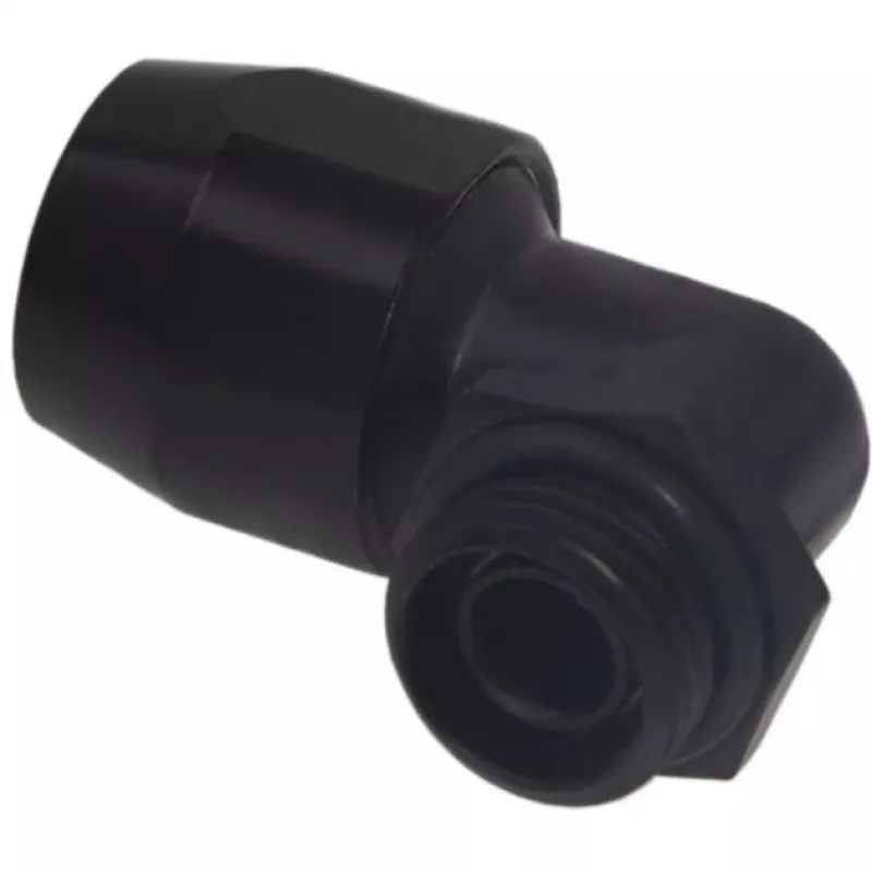 Racor roscado Alphacool HF TPV metal - 90° rotativo 12,7/7,6 mm - preto (17455)