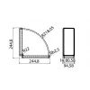 Faber Curve CRO 90 – Curva de 90° para conduta de exaustão retangular 220 x 90 mm