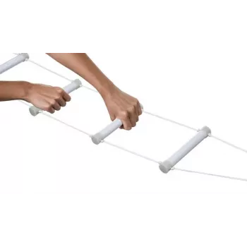 Escada de cama de reabilitação Qmed DRQM3G0AAXXXP, 4 degraus, polietileno, carga máxima 90 kg, fluorescente, largura dos degraus 25 cm