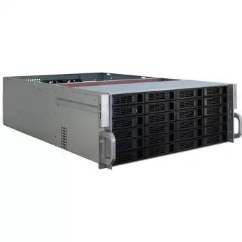 Caixa de servidor Inter-Tech 4U-4424 Rack Preto, Prateado