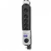 Proteção contra sobretensões Qoltec 50172 preto 6 tomadas AC 230V 5m