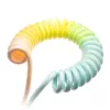 Cabo espiral Ducky Premicord Cotton Candy, USB Type-C para Type-A - 1,8 m