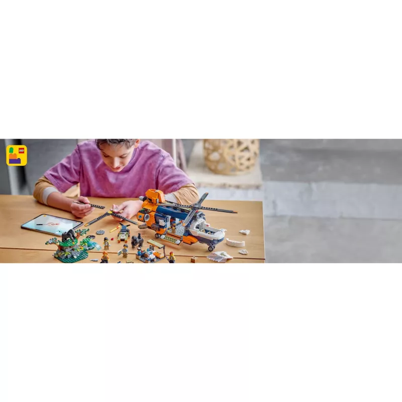 LEGO City 60437 Helicóptero de Exploração da Selva no Acampamento Base