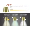 Beper P201UTP116 candeeiro de mesa LED recarregável, 1,5 W, interruptor tátil, regulável, adaptador para garrafa de 33 mm, resistente à água, dourado