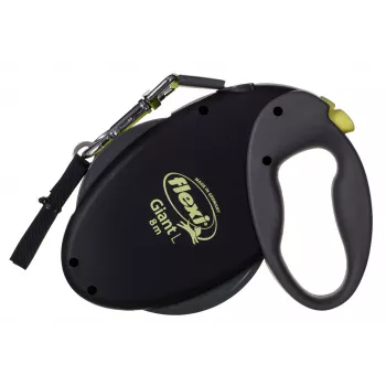 flexi Giant L Trela retrátil para cães, 8 m fita, Preto/Amarelo