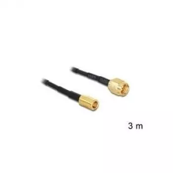 Cabo coaxial DeLOCK 88647 RG-174 3 m SMA SMB preto