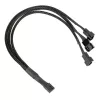 Cabo divisor para ventoinhas PWM Kolink PGW-AC-KOL-112 — 1 para 3, 35 cm revestido, preto