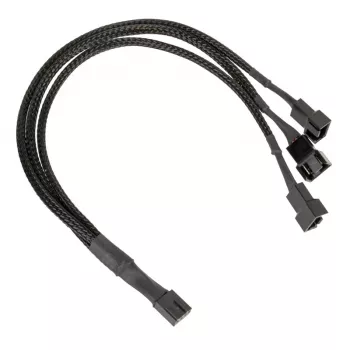 Cabo divisor para ventoinhas PWM Kolink PGW-AC-KOL-112 — 1 para 3, 35 cm revestido, preto