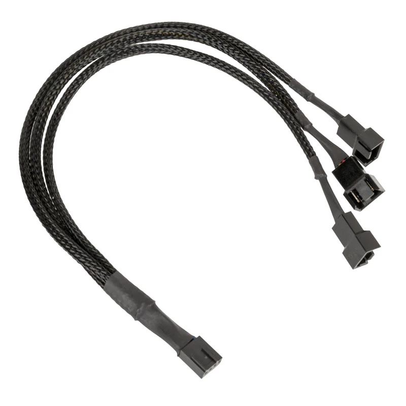Cabo divisor para ventoinhas PWM Kolink PGW-AC-KOL-112 — 1 para 3, 35 cm revestido, preto