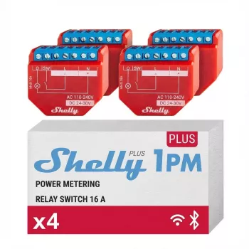 Relé Shelly 1PM Gen4 16A WLAN Zigbee Bluetooth — relé inteligente para calha DIN com medição de potência