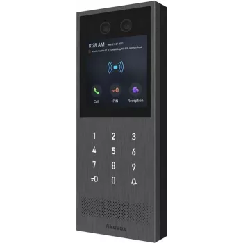 Videoporteiro de superfície Akuvox X912S com ecrã tátil grande e leitor de cartões