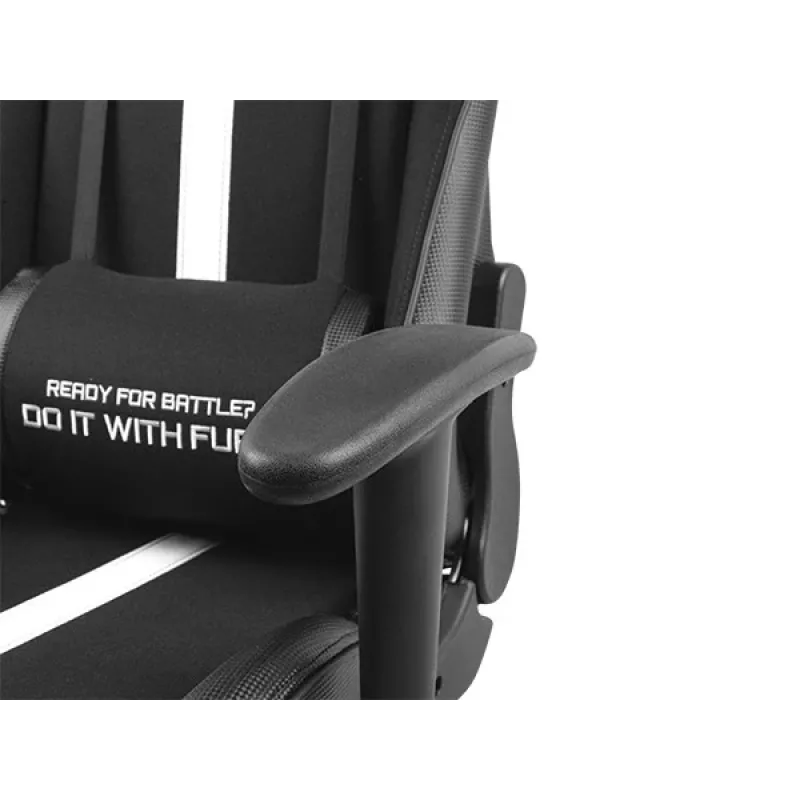Cadeira de gaming universal FURY Avenger XL com assento acolchoado preto e branco