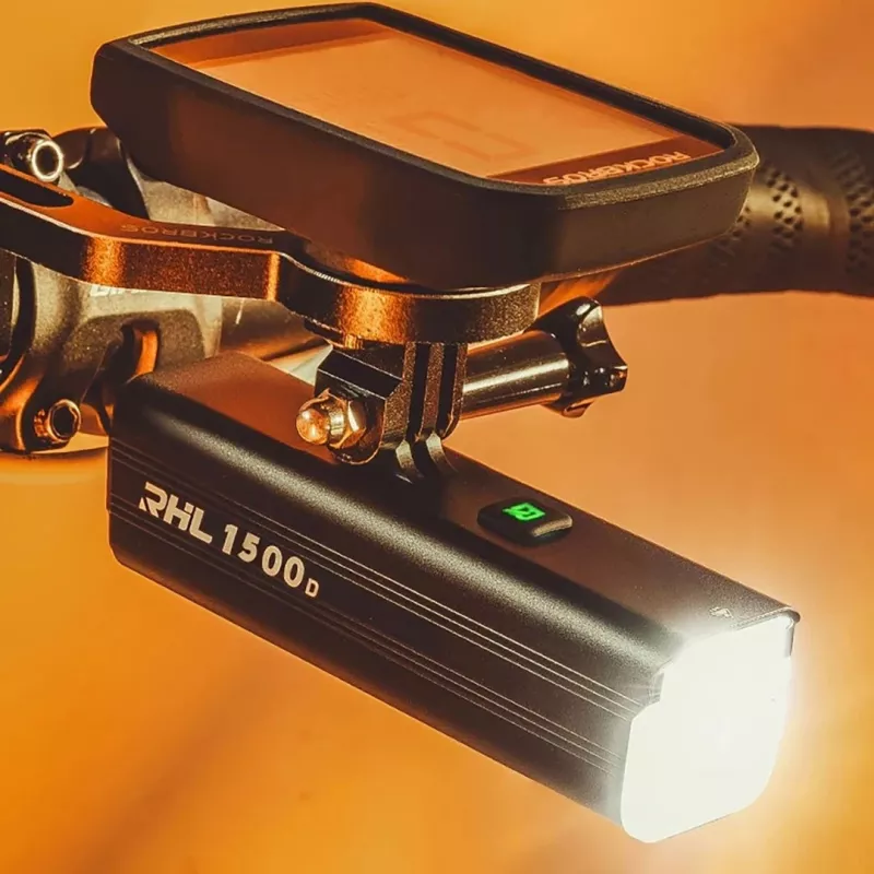 Rockbros RHL1500 luz dianteira para bicicleta, 1500 lm, 5000 mAh, IPX6, preto