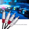 Qoltec 52338 cabo de áudio, 2 x RCA macho para 2 x RCA macho, 3 m, preto
