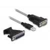 Adaptador DeLOCK USB 2.0 Type-A para série RS-232 D-Sub 9 + D-Sub 25