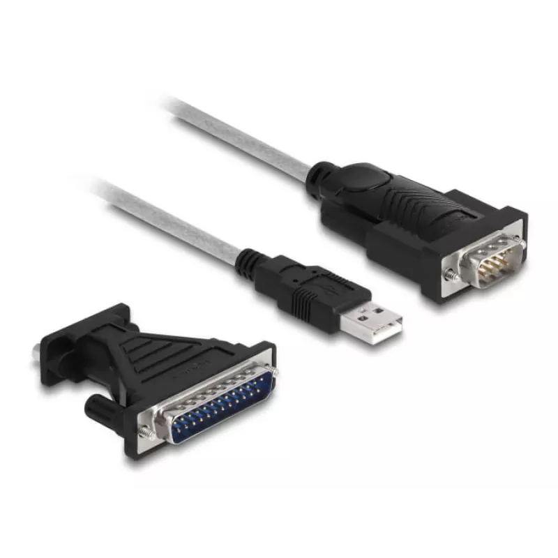Adaptador DeLOCK USB 2.0 Type-A para série RS-232 D-Sub 9 + D-Sub 25