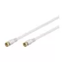 Cabo de ligação SAT Wentronic Goobay, 100% blindado, dourado, branco, 10 m - ficha F ficha F (67289)